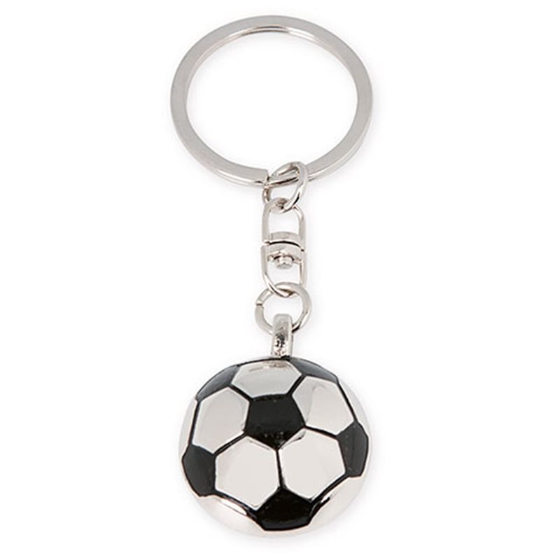 Llavero pelota de fútbol en relieve metálico con cara trasera en plano · Koala Rojo, Merchandising promocional y personalizado