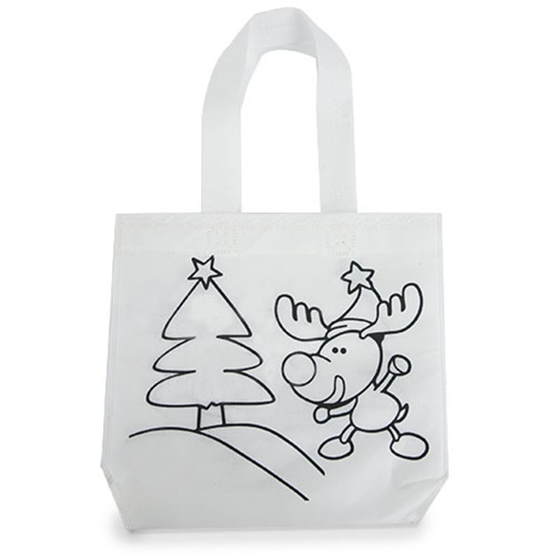 Pack de 10 Bolsas de asas infantil con dibujos navideños para colorear y ceras de colores · Koala Rojo, Merchandising promocional y personalizado