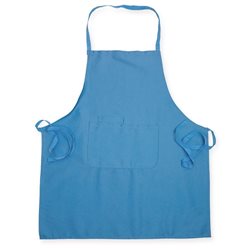 Delantal de cocina con bolsillo frontal tejido en algodón azul · Merchandising promocional de Delantales y gorros · Koala Rojo
