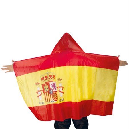 Poncho de animación España bandera española con capucha 150x90 cm