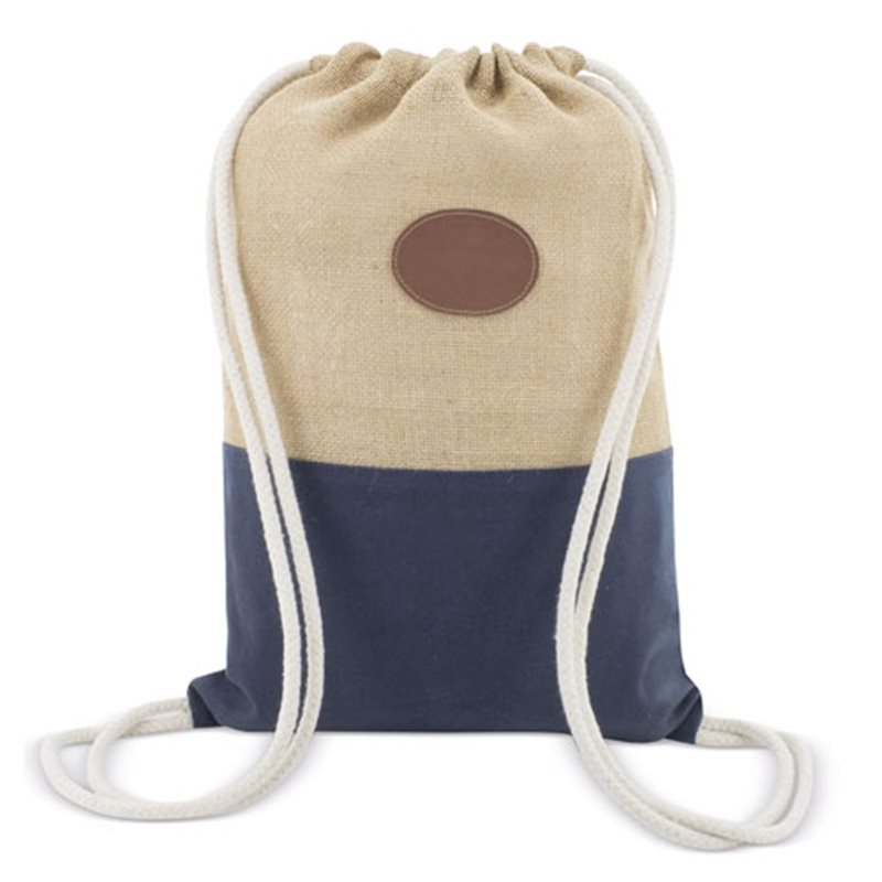 Bolsa mochila cuerdas orgánica en yute y algodón con cordones gruesos · Koala Rojo, Merchandising promocional y personalizado