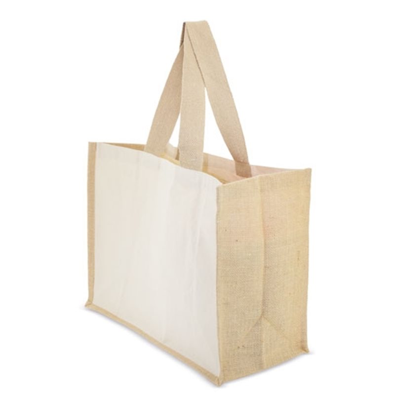 Bolsa de compras con bolsillo interno en algodón canvas y yute 310 gr/m2 · Koala Rojo, Merchandising promocional y personalizado
