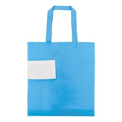Bolsa plegable de compra en non woven azul claro con cierre botón · Merchandising promocional de Bolsas plegables · Koala Rojo
