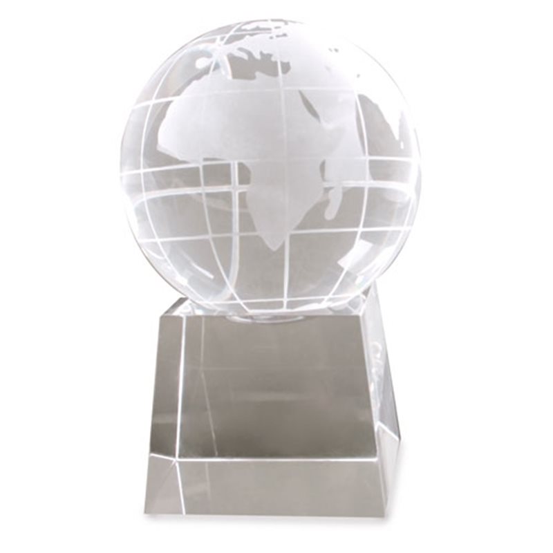Trofeo de cristal con bola del mundo mediana y estuche imantado · Koala Rojo, Merchandising promocional y personalizado