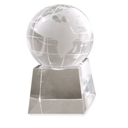 Trofeo de cristal con bola del mundo pequeña y estuche imantado · Merchandising promocional de Trofeos · Koala Rojo