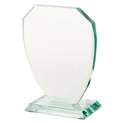 Placa de cristal grande en forma de escudo con base y estuche imantado · Merchandising promocional de Trofeos · Koala Rojo