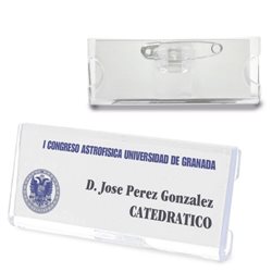 Identificador rectangular transparente para etiqueta de papel con imperdible trasero · Merchandising promocional de Identificadores · Koala Rojo