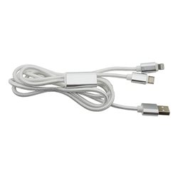 Cable para conexión de USB a tipo C y duo microusb y lighting · Merchandising promocional de Cargadores y adaptadores · Koala Rojo