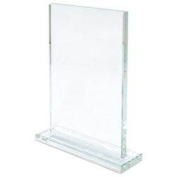 Trofeo de cristal vertical rectangular con base y estuche imantado · Merchandising promocional de Trofeos · Koala Rojo