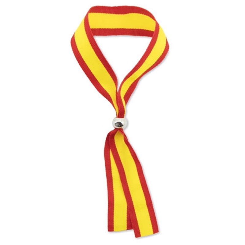 Pulsera España ajustable de poliéster con bolita cromada. Pulsera bandera España en poliéster 15 mm · Koala Rojo, Merchandising promocional y personalizado