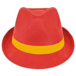 Sombrero España en rojo con cinta amarilla posibilidad de personalizar en el frente · KoalaRojo, Artículo promocional y personalizado