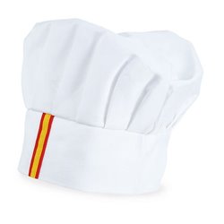 Gorro de cocina España en blanco con detalle bandera nacional y ajuste velcro · KoalaRojo, Artículo promocional y personalizado