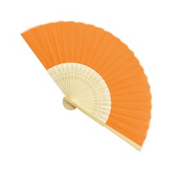 Abanico bambú con tela naranja de 23 varillas troqueladas · KoalaRojo, Artículo promocional y personalizado