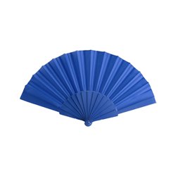 Abanico azul promocional monocolor con tela poliéster y varillas plástico. Abanico con posibilidad de personalizar · KoalaRojo, Artículo promocional y personalizado
