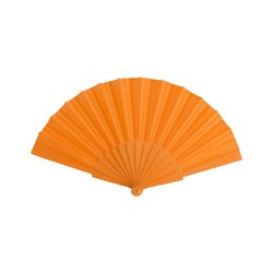Abanico naranja promocional monocolor con tela poliéster y varillas plástico. Abanico con posibilidad de personalizar · KoalaRojo, Artículo promocional y personalizado