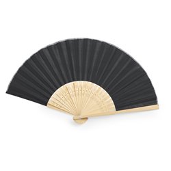 Abanico negro 23 varillas en bambú troquelado y tela poliéster varios colores · KoalaRojo, Artículo promocional y personalizado