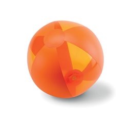 Pelota playa hinchable naranja con paneles combinados transparentes y opacos · Merchandising promocional de Balones hinchables · Koala Rojo