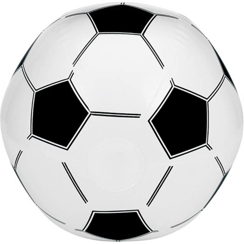 Balón blanco de fútbol hinchable para playa con eñ diseño de un balón de fútbol · Koala Rojo, Merchandising promocional y personalizado