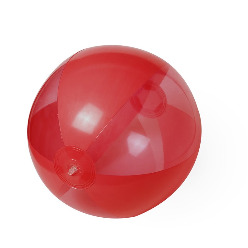 Balón hinchable playa rojo de 28 cm con paneles transparentes y opacos · Koala Rojo, Merchandising promocional y personalizado
