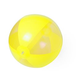 Balón hinchable playa amarillo de 28 cm con paneles transparentes y opacos · KoalaRojo, Artículo promocional y personalizado
