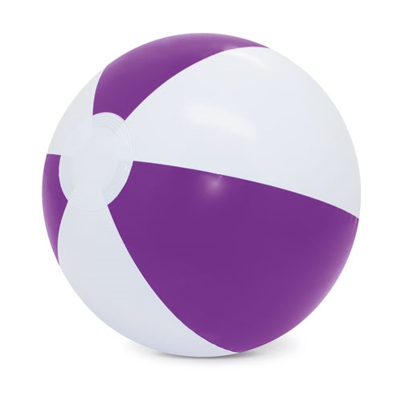 Balón de playa hinchable en lila o morado y blanco. Balones hinchables de verano · Koala Rojo, Merchandising promocional y personalizado