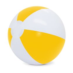 Balón de playa hinchable en amarillo y blanco. Balones hinchables de verano · KoalaRojo, Artículo promocional y personalizado