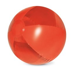 Balón hinchable de playa rojo con franjas transparentes y opacas · KoalaRojo, Artículo promocional y personalizado