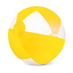 Balón de playa hinchable combinado amarillo opaco con franjas transparentes · KoalaRojo, Artículo promocional y personalizado