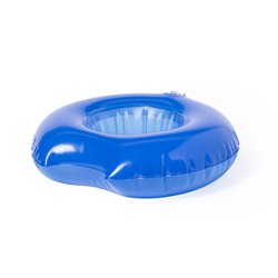Flotador porta lata hinchable azul en forma de rosquilla mordida · KoalaRojo, Artículo promocional y personalizado