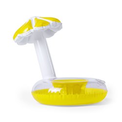Original portabebidas hinchable amarillo en forma de flotador con sombrilla · KoalaRojo, Artículo promocional y personalizado