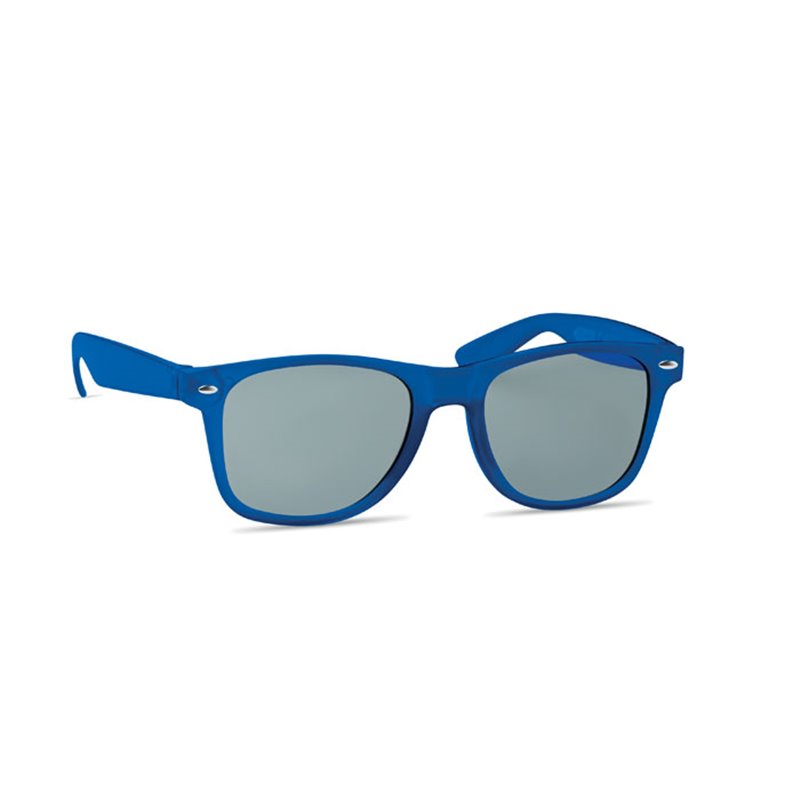 Gafas de sol plástico reciclado, con montura azul transparente en RPET y lentes con protección UV400 · Koala Rojo, Merchandising promocional y personalizado