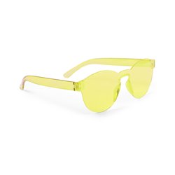 Gafas sol monocolor amarillas traslúcidas de estilo redondeado y lentes sin marco · Merchandising promocional de Por estación y clima · Koala Rojo