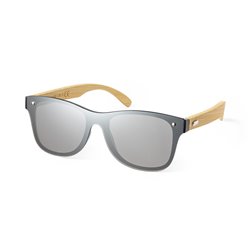 Gafas de sol con montura negra patillas de bambú natural y lentes espejo · KoalaRojo, Artículo promocional y personalizado