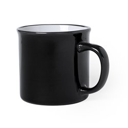 Taza de cerámica vintage en negro, interior blanco y fino borde en negro · KoalaRojo, Artículo promocional y personalizado
