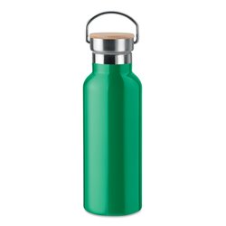 Botella termo tapa bambú en verde con forma de tradicional botella leche 500ml · KoalaRojo, Artículo promocional y personalizado