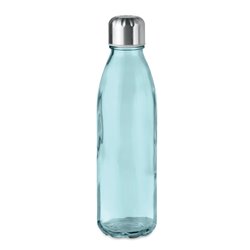 Botella cristal azul transparente con tapón antifugas en inox 650ml · Merchandising promocional de Botellas y termos · Koala Rojo