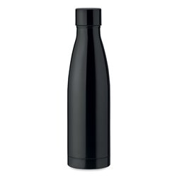 Botella negra en acero inoxidable doble pared aislada al vacío con interior de cobre 500ml · Merchandising promocional de Bidones y botellas · Koala Rojo