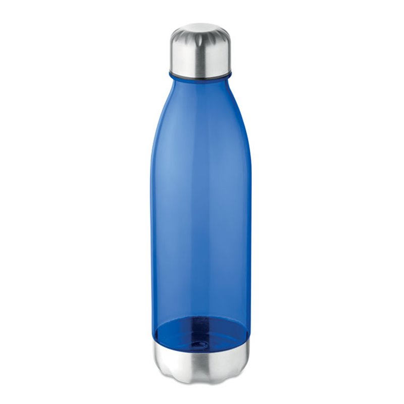 Botella tritán en azul transparente con tapón y base en inox 600ml · Koala Rojo, Merchandising promocional y personalizado