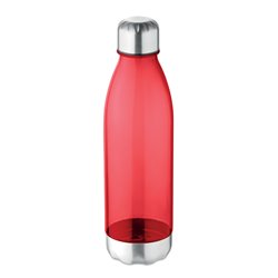 Botella tritán en rojo transparente con tapón y base en inox 600ml · KoalaRojo, Artículo promocional y personalizado