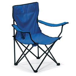 Silla de camping o silla de playa plegable azul en poliéster con estructura hierro · Merchandising promocional de Tumbonas y hamacas · Koala Rojo