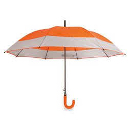 Paraguas automático naranja con franja inferior de panel en blanco · Merchandising promocional de Paraguas · Koala Rojo