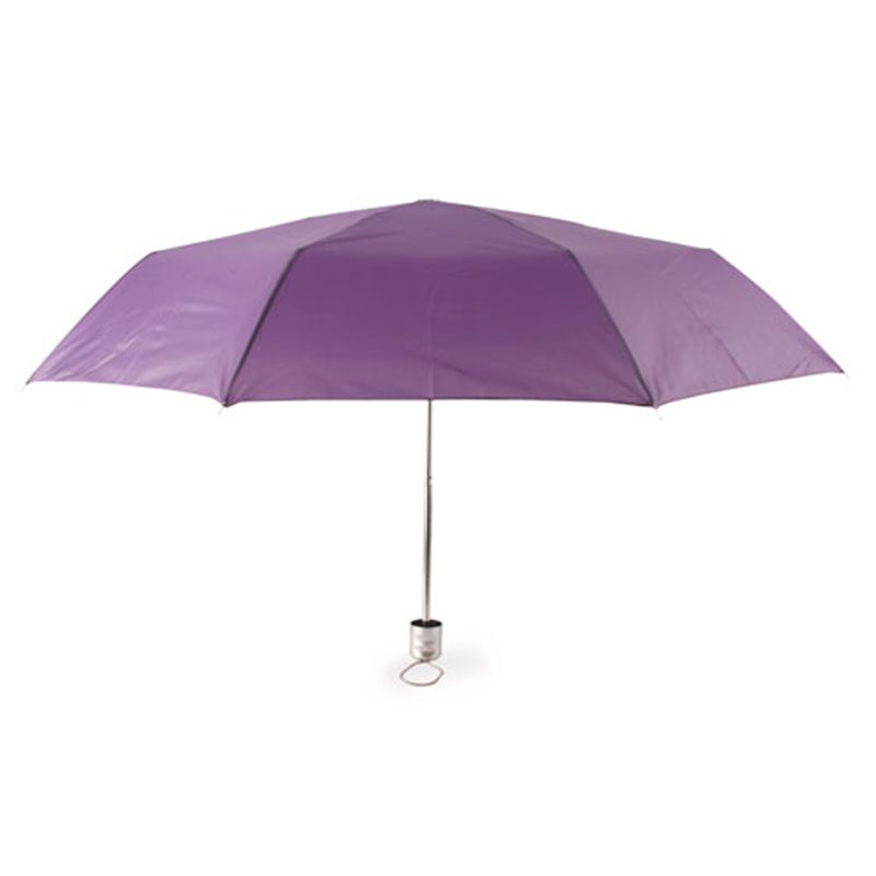 Paraguas plegable lila o morado con eje y mango cromado · Koala Rojo, Merchandising promocional y personalizado
