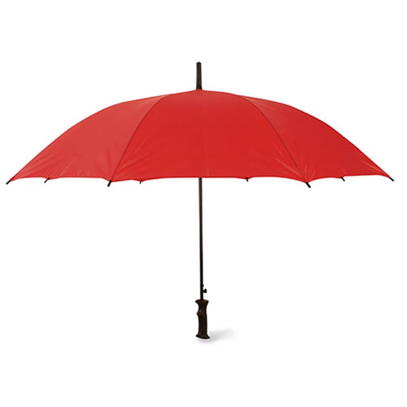 Paraguas automático rojo con estructura en negro y mango recto · Koala Rojo, Merchandising promocional y personalizado