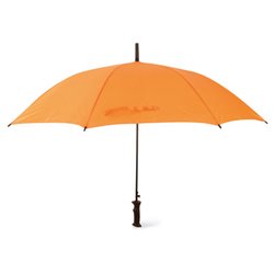 Paraguas automático naranja con estructura en negro y mango recto · KoalaRojo, Artículo promocional y personalizado