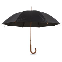 Paraguas de madera en nylon negro con estructura y mango curvo en madera · KoalaRojo, Artículo promocional y personalizado