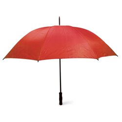 Paraguas antiviento o antiventisca rojo con estructura en negro y mango recto · KoalaRojo, Artículo promocional y personalizado