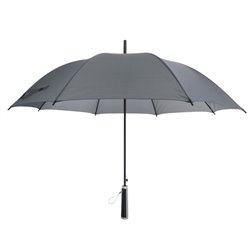 Paraguas elegante gris con mango recto con detalle plateado · KoalaRojo, Artículo promocional y personalizado