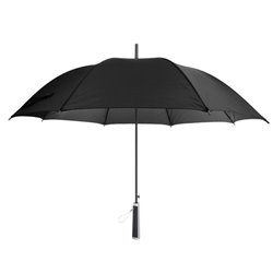 Paraguas elegante negro con mango recto con detalle plateado · KoalaRojo, Artículo promocional y personalizado