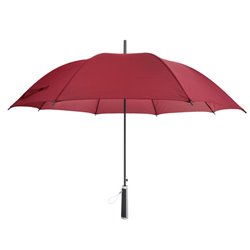 Paraguas elegante rojo con mango recto con detalle plateado · KoalaRojo, Artículo promocional y personalizado