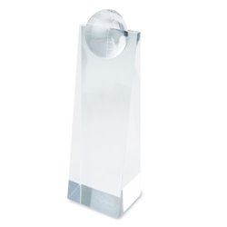 Cristal en forma de prisma con bola del mundo en relieve y estuche · Merchandising promocional de Trofeos · Koala Rojo